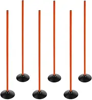 Orange Soccer Agility Poles Set Detachable Sports Trainning Speed Pole Slalom Poles with Rubber Base Sport Traning Equipment