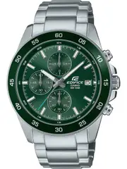 Casio Edifice Chronograph EFR-526D-3AVUEF Green Dial Grey Stainless Steel Mens Watch