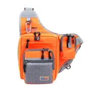 Orange Waterproof Fishing Tackle Bag with Multi-Compartment Storage
