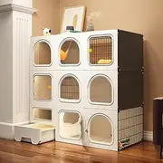 Cat Cage Indoor with Cat Litter Box - Kitten Playpen Kennels - Stronger, Stress-Free Space for Your Kitty - Easy Installation, No Tools Needed (Size : 41.7"x14.4"x41.7")