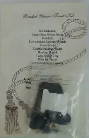 JUPITER CREATIONS Beaded Scissor BLACK Tassel KIT Lamp glass flower *no scissors