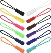 120Pcs 12 Color Colorful Zipper Pulls Nylon Cord Zipper Tag Extension Pulls F...