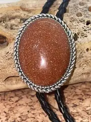 Black Fall copper Gold STARLITE stone Wedding Groom Western Southwest Bolo tie