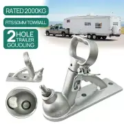 50MM 2000KG TRAILER HITCH 2 HOLE QUICK RELEASE COUPLING SILVER