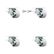 3.25 Inch Semi Steel Caster Set with Ball Bearings 2 Swivel Lock 2 Brake SCC