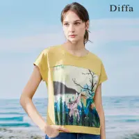 在飛比找momo購物網優惠-【Diffa】兔子印花上衣-女