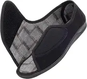 [Happy Touch] Open Toe Slippers for Men Extra Wide Width, Memory Foam Open Toe House Slippers for Men Non Slip - For Seniors Arthritis Swollen Feet, Diabetic Slippers for Men Extra Wide Width