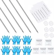 QWALIT Piercing Needle Kit for Ear, Nose, Belly Button - 20G 18G 16G 12G 14G