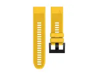 WASSUP 26mm Easy Fit Soft Silicone Watch Strap for Fenix 5/Fenix 5X Plus/Fenix 6X/Fenix 6X Pro Black Buckle-Yellow