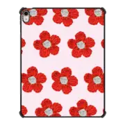 iPad Air 13-inch (M2/M3) iPad Impact Case Crochet Flowers - Red