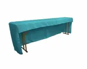 LA Linen Open Back Polyester Poplin Tablecloth 96 x 18 x 30, Dark Turquoise