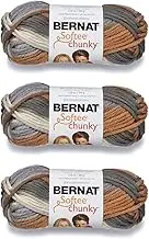 Bernat Softee Chunky Stillness Yarn - 3 Pack of 80g/2.8oz - Acrylic - 6 Super Bulky - 77 Yards - Knitting/Crochet