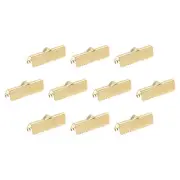 25Pcs Ribbon End Crimp Clamps, 25mm Pinch Cord End Clasps for DIY Making, Gold