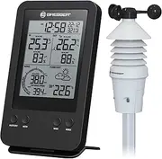Bresser Wireless Weather Station with Outdoor Sensor 3-in-1 Professional Wind Gauge with Display for Wind Speed, Temperature and Humidity