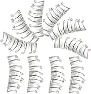 WOFASHPURET 10Pcs Rhinestone False Eyelashes for Unique Makeup Looks Comfortable Easy to Apply Decorative Eyelashes for Parties Cosplay and Daily Wear Skin Friendly Materials