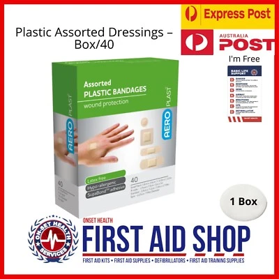 Plastic Assorted Dressings – Box/40 - First Aid Supplies