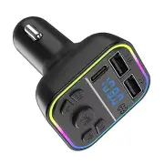 Car FM Transmitter Adapter Bluetooth Radio MP3 Player Music RGB Light Kit