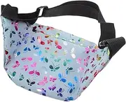 GANAZONO Fashionable Female Waist Bag with Colorful Print for Travel Shopping and Everyday Use Lightweight Portable Design with Elastic Belt for Comfort