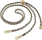 BEAULEGAN Thin Handbag Chain Strap Adjustable - Replacement for Small Shoulder Crossbody Bag, 51 Inches Long （Black/Gold）