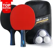 Table Tennis Ping Pong Set 2 Premium Paddles Rackets Bats 3 Balls Carrying Case