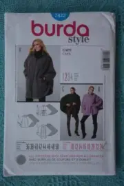 BURDA STYLE #7422 Sewing PATTERN Misses CAPE - 3 STYLES - Loose Fit Cape JACKET
