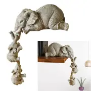 Elephant Statue Ornament Home Figurine Art Decor Collection Shelf Sculpture