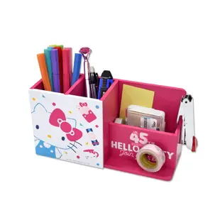 【百科良品】Hello Kitty 凱蒂貓 橫式筆筒分隔收納盒 桌上收納 文具收納