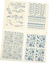 COHEALI Transfer Decals 4 Sheets of Underglaze Transfers for Pottery Beautiful Transfer Paper Cuttable Clay Decal Simple Design
