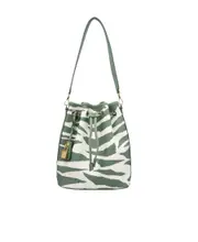 MCM Dessau Zebra Printed Medium Bucket Bag One size Green