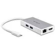 StarTech USB-C Multiport Adapter with 4K HDMI - 2x USB-A Ports - 60W PD - Silver and White DKT30CHPDW