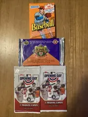 MLB Trading Cards Assorted Packs: Topps/Upper Deck/Donruss - 4 Pack Lot