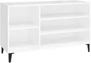 [vidaXL] Shoe Cabinet Living Room Hallway Shoe Organiser Storage Rack Unit Stand Holder Home Shoe Cupboard Shelf High Gloss White Engineered Wood