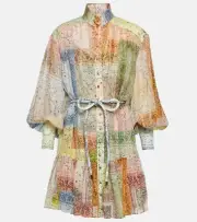 BNWT Zimmermann Matchmaker Lantern Cotton and Silk Blend Mini Dress (size:0P)
