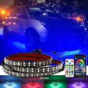 6pcs RGB Double Row LED Underglow Lights APP Bluetooth Strips For Acura MDX TLX