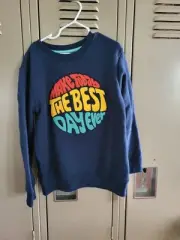 Blue kids size 7 365 Garanimals Pull Over Sweater With A Logo. Nwt