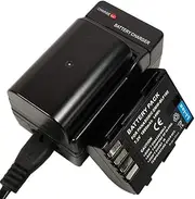 Mains/Car Battery Charger +2X 1860mAh Battery for Panasonic DMW-BLF19E DMW-BLF19 DMW-BLF19PP Lumix DMC-GH3, DMC-GH4 / DC-G9, DC-GH5, DC-GH5S DC-GH5M2 Camera