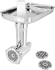 Meat Grinder for KitchenAid, Size 5, Stainless Steel, Dishwasher Safe, Includes 3 Perforated Discs