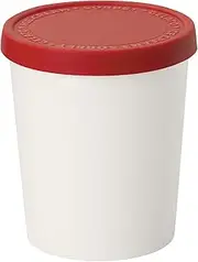 Tovolo Stackable Ice Cream Tight-Fitting Silicone Lid Freezer Storage Container for Sorbet & Gelato, BPA-Free & Dishwasher-Safe, Sweet Treat Tubs, Cayenne