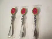 Mud Pie Spreaders, Hot Pink Decal, Set of 3, New