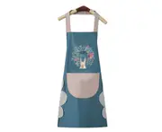 A07 2PCS Household Blue Rabbit Wipe Hands Sleeveless Kitchen Apron Waterproof and Oil-proof Overalls for Cooking BBQ Drawing