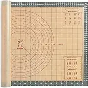 katbite Silicone Pastry Mat Non Stick, Silicone Baking Mat 26" x 16" with Measurement, Non-Slip Dough Rolling Mat for Counter, Oven Liner, Pie Crust, Reusable Fondant Mat Extra Thick