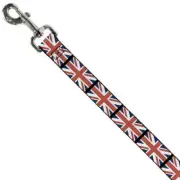 Buckle Down Dog Leash UK Flag British Union Jack England Lightweight 1" x 6'