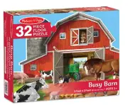 2 Melissa And Doug Busy Barn Yard Shaped Floor Puzzle - 32 Pieces Ages 3+