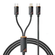ESSAGER ES-X66 PD100W Type-C to Type-C+iP Cable Fast Charging Data Transmission Tin-plated Copper Core Line 1.2M Long fo