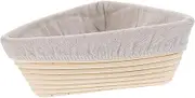 1 Set Triangular Hand Woven Bread Fermentation Basket with Cover Baking Supplies for Home Bakers for Proofing Artisan Breads