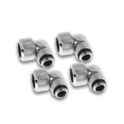 Alphacool 16mm Fitting , 90 Degree Rotary, Chrome, 4pk