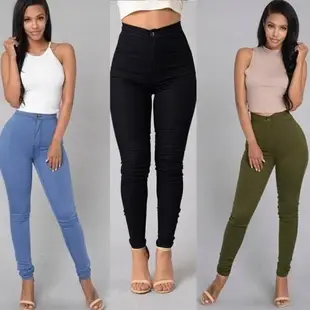 2020 New Fashion elastic jeans women leggings ladies pants女