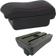 Compatible For Peugeot 307 Armrest Box Compatible For Peugeot 307 CC Convertible Storage Box Interior Dedicated Retrofit Car Accessories(B2 red line 3USB)