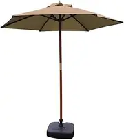Parasols 7ft Patio Umbrella Outdoor Garden Table Umbrella, Yard Camping Pool Umbrella with Solid Wood Bracket (Color : Khaki)