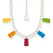 Buy Pearl necklace with 5 colourful goldbears by Thomas Sabo online - THOMAS SABO Australia